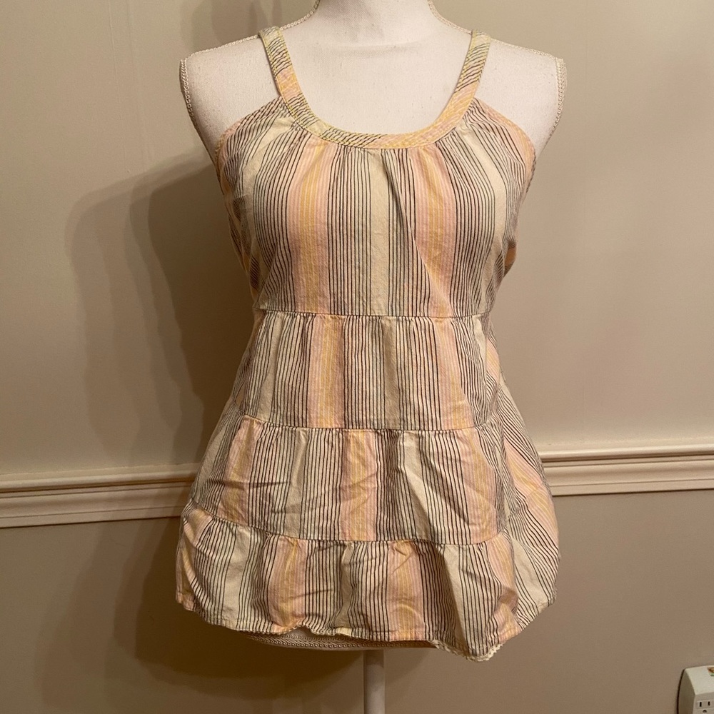 Odille striped tank blouse with tie